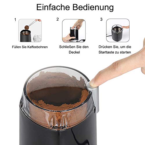 Kaffeemühle für Spice Elektrische Kaffeemühle Klein Gewürzmühle Pfeffermühle Kaffeebohnen Nüsse Gewürze Getreide Mühle… – Bild 5