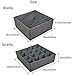 Polecasa Underwear and Bra Organizer- Grey- 2 Pack - Durable Linen Fabric with Thick Cardboard. Drawer Divider Organizers for Bras, Socks, Panties, Ties and Lingerie.