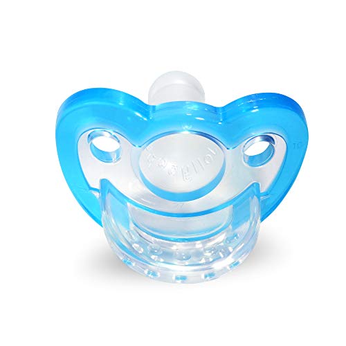 RAZBABY JollyPop Baby Pacifier Plus, 3m+, Double Pack, Blue, 2 Count