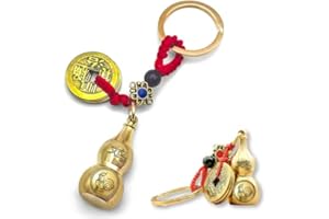 Adorinno 12 Zodiac Feng Shui Gourd Keychain - Brass Gourd, Lucky Coin, Bring Good Luck and Wealth, Chinese Style Decorative Pendant, Suitable for Collecting and Gifting(Cock)