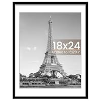 upsimples 18x24 Picture Frame, Display Pictures 16x20 with Mat or 18 x 24 Without, Wall Hanging Poster Frames, Black, 1 Pack