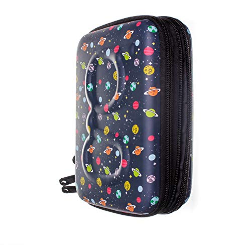 GlucologyTM Diabetic Travel Case - Organizer for Blood Sugar Test Strips, Medication, Glucose Meter, Pills, Tablets, Pens, Insulin Syringes, Needles, Lancets - Hardshell Carrier Pack - Plus, Planets