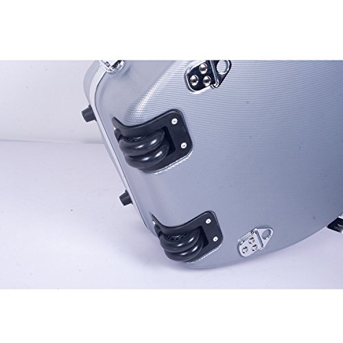 Crossrock CRA860CEFSL ABS Molded Cello Case with Wheels in Silver- For Both 4/4 Size and 3/4 Size