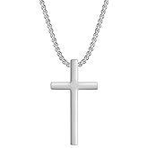ICHIOLRE Cross Necklace For Men, Sliver Mens Cross Necklaces And Stainless Steel Pendant, Chains For Men 24 Inch