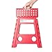 Acko 16 Inches Super Strong Folding Step Stool for Adults and Kids, Red Kitchen Stepping Stools, Garden Step Stool, Holds up to 330 LBS