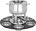 Trudeau Home Presence 23 Piece Stainless-Steel Lazy Susan Fondue Set - 64 Ounce