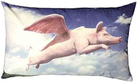 Amazon Com Ilugu Funny Flying Pig Printing Pillow Case