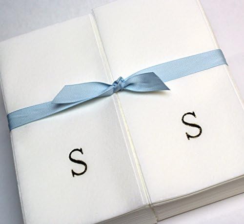 Disposable Nature's Linen Guest Hand Towels with a Ribbon - Personalized with a Gold Single Block Initial - S - 200ct.