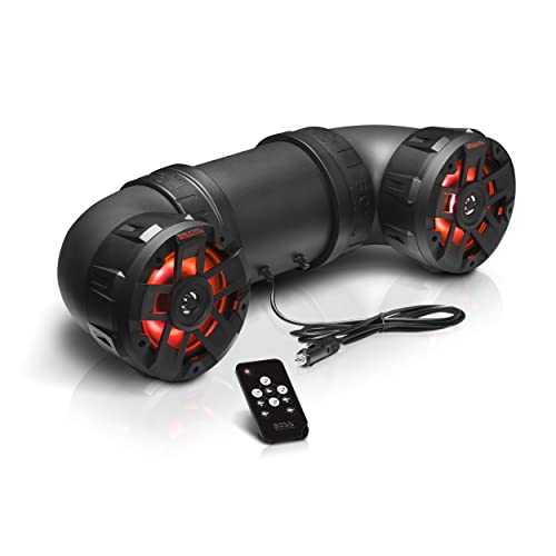 Boss Audio Systems ATV65BRGB ATV UTV Wetterfestes Soundsystem, 6,5-Zoll-Lautsprecher, 1 Zoll Hochtöner, Vollbereichs-Audio, integrierter Verstärker, B