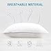 Lunvon Queen Adjustable Shredded Gel Memory Foam Home Bed Pillow for Sleeping Washable Cooling Hypoallergenic Cotton Cover Protector CertiPUR-US Certification for Your Health, White