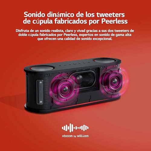 xboom Bounce, Altavoz Inalámbrico, Bluetooth, 40W, Sonido Sound Boost, Resistente al Agua IP67, Autonomía 30h, Color de Luces LED Variable, Amplia Conectividad
