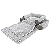 PAWZ Road Dog Bed, 3 in 1 Pet Mat Cushion for Small Dogs and Cats-Snuggly Orthopedic Sleeper with More Filling on 3 Sides-Nonslip and Waterproof Bottom Mthumb 3