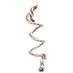 1.6 M Bird Spiral Rope Perch Pappagallo Gabbia Altalena di Canapa con Campana Spirale Giocattoli eretti per pappagalli…