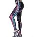 Slimming Girl Sexy Black Galaxy Print Workout High Waist Stretchy Tights Sport Leggings,Size S