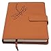 Dragonfly Refillable Writing Journal | Faux Leather Cover, Magnetic Clasp + Pen Loop | Blank Notebook | 200 Lined Pages, 5 x 8 Inches for Travel, Personal, Poetry | Brown | The Amazing Office