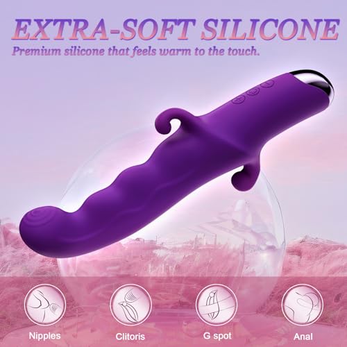 Vibrator, Adult Toys Vibrators for Women, G spot Dildo Rabbit Vibrator Wand with Clitoral Sex Stimulator, Waterproof Mini Vibrator Vibradores, Sex Toys for Women Couples Sexual Pleasure Tools…