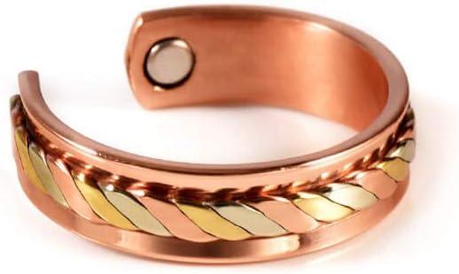 Therapy Magnetic Elegant Pure Copper Ring Original Healing Pain Relief for Arthritis, Carpal Tunnel, Joint Pain Relief Pure Copper Ring with Adjustable Size: Health & Personal Care