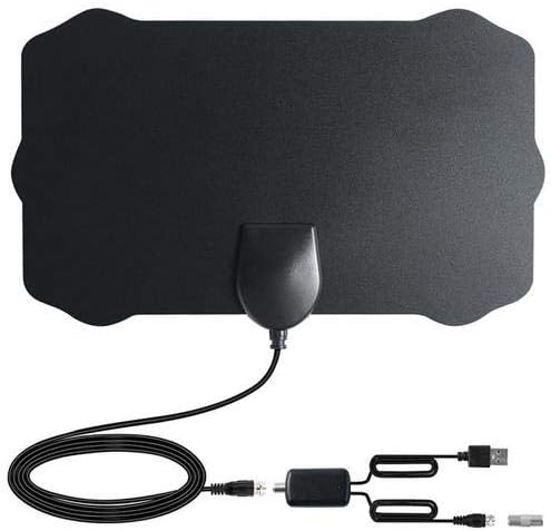 120 Miles Antena 1080P Digital HDTV Indoor TV Antenna with Amplifier Signal Booster TV Radius Surf Fox Antena TV Antennas Aerial (Black)