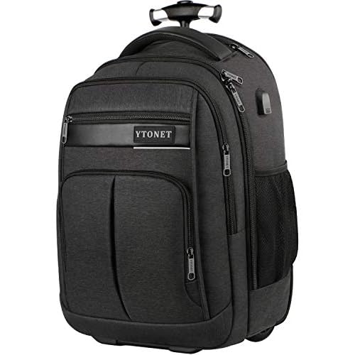 men rolling backpacks