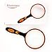 Magnifying Glass 3X Magnifier (Orange) for Seniors & Kids, 100MM Large Magnifying Lens with Non-Slip Soft Rubber Handle for Reading Books, Inspection, Coins, Insects, Maps, Crossword Puzzles