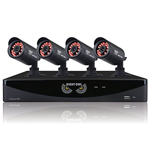 Night Owl Security F6-81-4624N 8 Channel Video System with 4x650 TVL Bullet Cameras (Black)