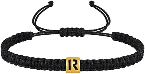 VIBILIA Initial Bracelets for Women Men Woven Rope Braided Letter