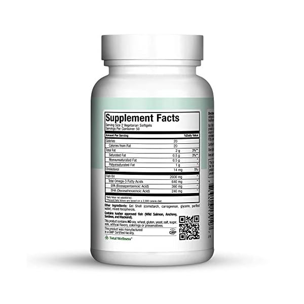 Omega 3 Fish Oil Triple Strength 2000 mg Kosher Fish Oil Supplements