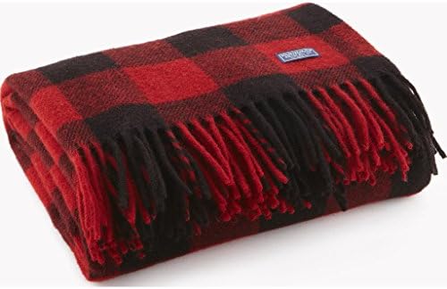 Faribault Woolen Mill 02241 Red/Black Buffalo Check Throw