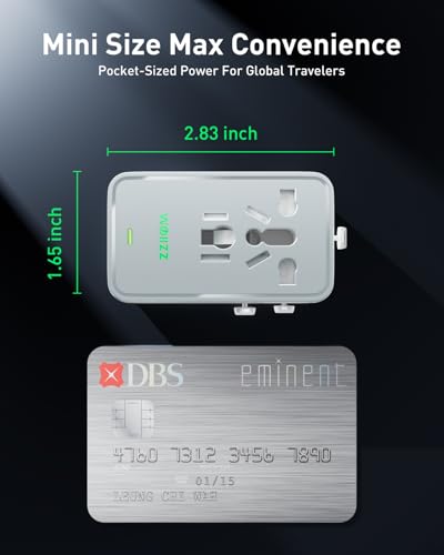 Adaptador de Viaje 75W, Adaptador Universal Europeo GAN de Carga rápida con 5 Puertos (1 AC, 1 USB-A y 3 USB-C), Adaptador de Enchufe con Chip Inteligente para más de 200 países, Blanco