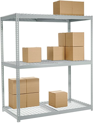 Nexel 3-Shelf Wire Deck Bulk Rack, Gray Finish, 72"W x 36"D x 60"H