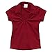 unik Girl's Uniform V-Neck Collar Shirt Short Sleeve Great for School Burgundy Navy White Sky Blue Green Purple Yellow Red
