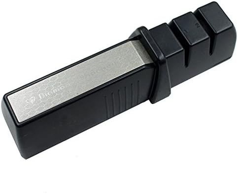 Knife Sharpener, NPYPQ 2-Stage Professional Manual Kitchen Diamond Stone Knife Sharpening System Tool for Straight and Serrated Ceramic Chef Knives and Scissors - Silicone Anti-Slip Base - Black