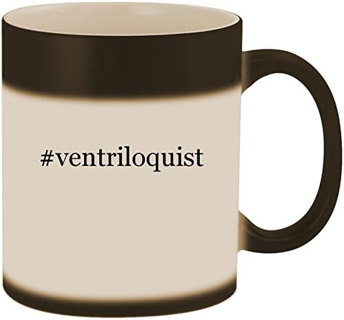 #ventriloquist - 11oz Ceramic Color Changing Heat Sensitive Coffee Mug Cup, Matte Black