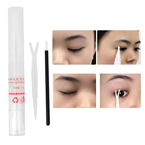 5ml Waterproof Natural Adhesive Glue, Waterproof Long Lasting Adhesive Glue Double Eyelid Glue for Creating Natural Double Eyelids Girls/Women Beauty