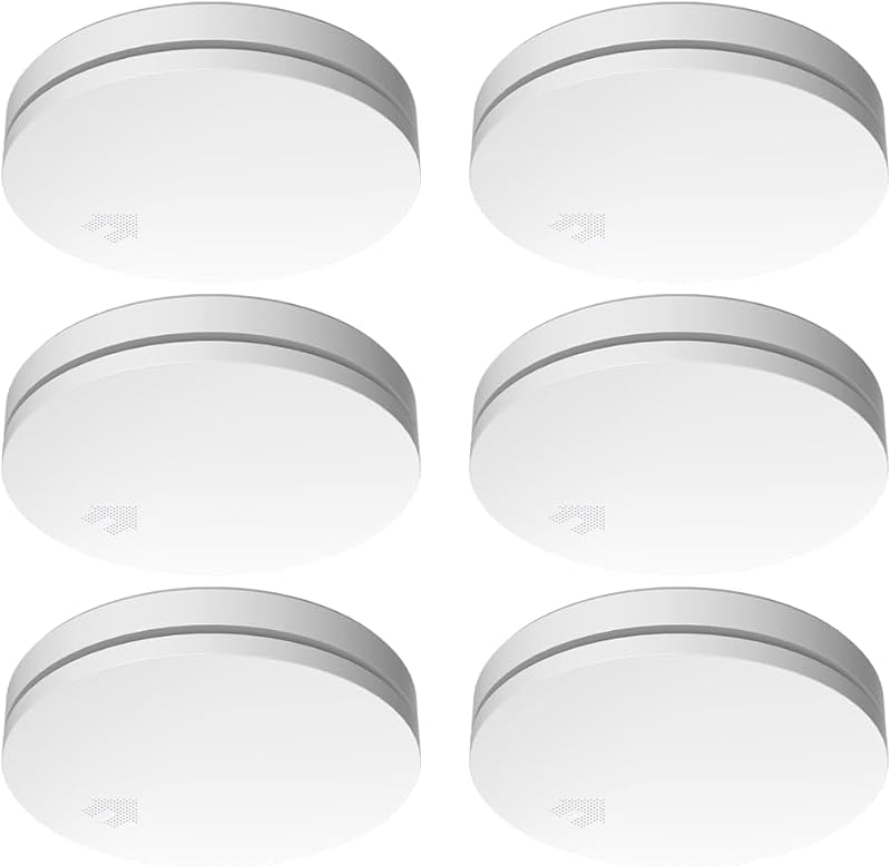 ELRO FS4610 6-Pack Ultra Thin Smoke Alarm 10 Year Battery EN14604 White