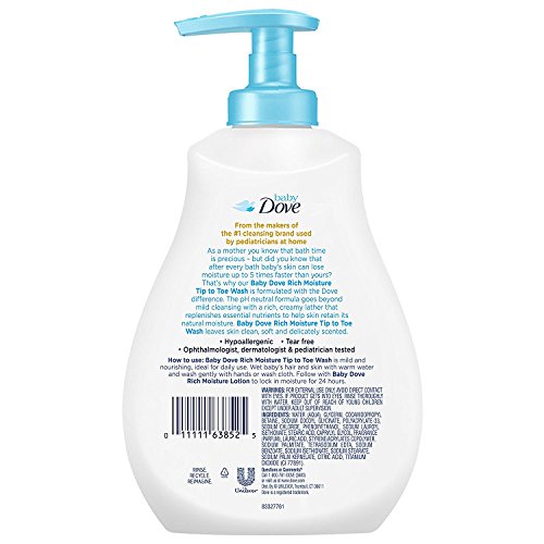 Baby Dove Tip to Toe Wash, Rich Moisture, 13 Ounce (Pack of 2)