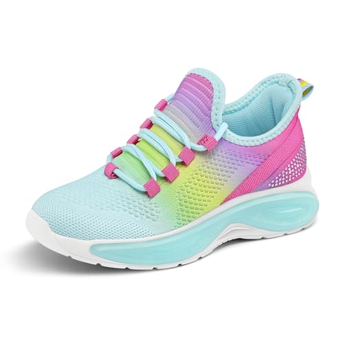 RUNSIDE Girls Lightweight Sneakers for Kids, Size 13 Little,Gradient Blue at Amazon