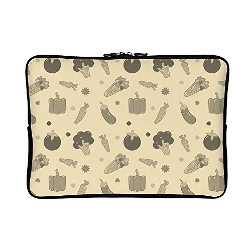 DKISEE Abstract Celery and Vegetables Graphic 2 Neoprene Laptop Sleeve Case Waterproof Sleeve Case Cover Bag for MacBook/Notebook/Ultrabook/Chromebooks