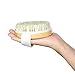 MAGGIFT Wooden Body Massage Brush Round, Natural Bristle Dry / Wet Body Brush for Exfoliation Clear Dead Skin Cells (1)