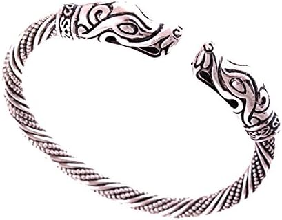 HuiLin Jewelry Jormungandr Viking Bracelet Snake Serpent Pagan Norse Snakes Reptile Bangle Handmade Heathen LARP
