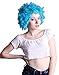 HDE Neon Color Afro Curly Clown Halloween Costume Party Wig Fake Goofy Unisex Hair (Robin's Egg Blue)