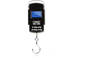 [Backlit LCD Display] Electronic Balance Digital Fishing Hook Hanging Scale 110lb/50kg 10g for luggage weighing, family shopp