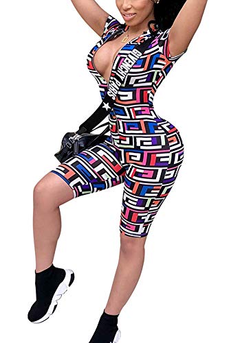 Women Romper and Jumpsuit - Sexy One Piece Club Summer Outfits Short Fitted Pant Set Catsuit L - Thumbnail 6