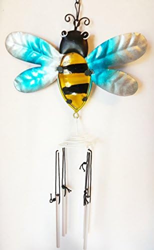 Bejeweled Display Butterfly Shaped with Staines Glass and Wind Chime Tubes