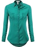 J.TOMSON Womens Long Sleeve Button Down Blouse