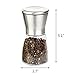 Premium Stainless Steel Salt and Pepper Grinder (Set of 2) - 6 Oz Glass Base Pepper Mill and Salt Mill - Adjustable Coarseness Grind Setting Salt and Pepper Shakers by Bloomingoods