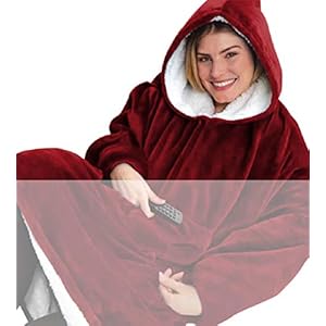 Tuopuda Hoodie Deken Sweatshirt met zak Vrouwen Oversized Sherpa Hoodie Unisex Super Zachte Warme Deken Hoodie Fleece…