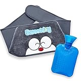 DicDok Hot Water Bottle Warm Water Bag with Cozy Soft Waist Cover Great for Pain