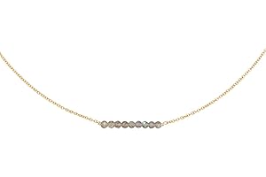 DeScount Dainty Birthstone Beaded Bar Necklace,18K Gold Plated Handmade Faceted Turquoise,Lapis,Amazonite,Tiger Eye,Emerald,Ruby,Blue Apatite,Opal Stone Necklaces for Women