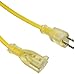 LifeSupplyUSA 12/3 100ft 125V SJTW Extension Cord LED Lighted End Prong for Indoor + Outdoor use (100 feet)